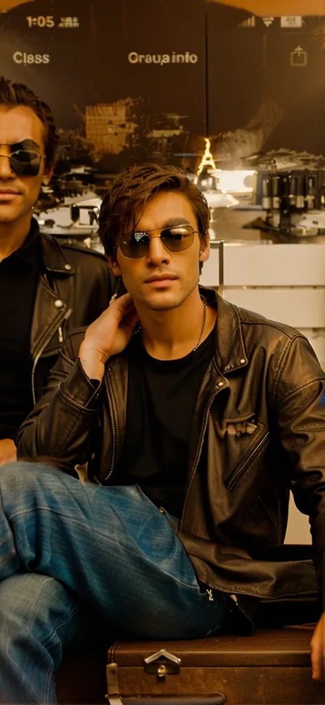 Guy wears sunglasses and leather jacket