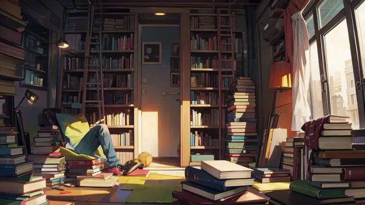 books and headphones