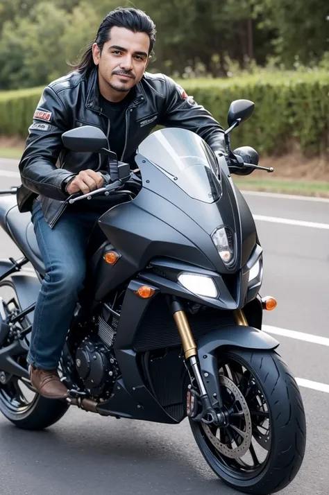 Photo of Renato Garcia with a Future motorcycle