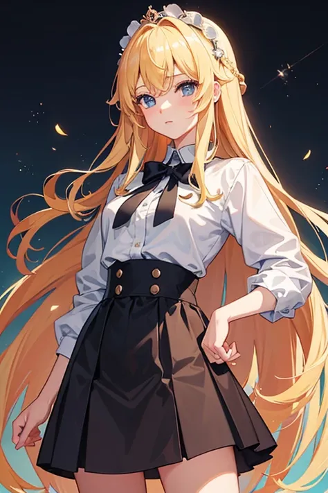 masterpiece, Highest quality, High resolution，Follow the on-screen instructions、Anime Style、One Girl、Princess、Beautiful girl with long blonde hair、Raise the hem of a skirt