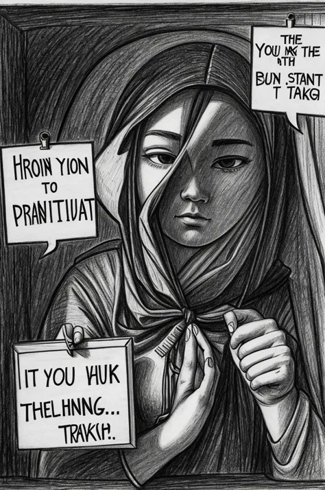 A drawing that expresses that you are against human trafficking