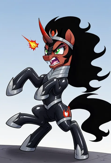  Pony King sombra angry Black LaTeX costiumme 