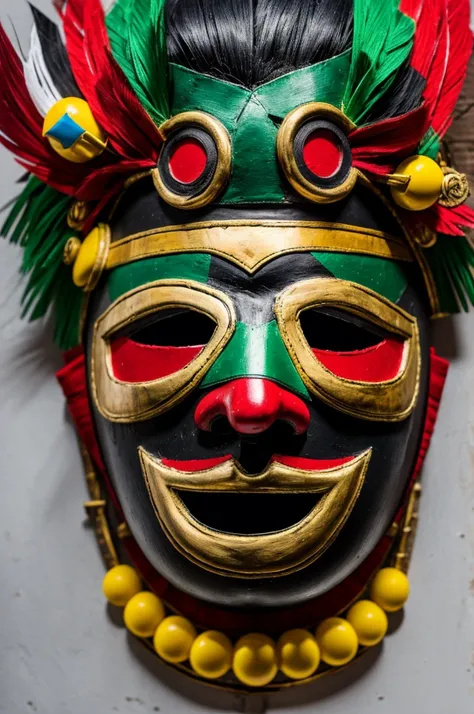 Mask of a Mexican wrestler that incorporates significant things from Mexico 