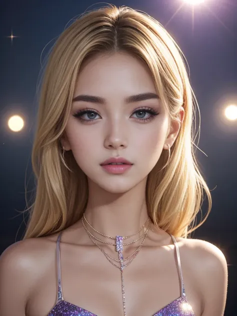  high angle american shoot, ultra-realistic textures, bright and vivid colors, attractive and perfect 21 year old Kpop idol, cure face with lovely crystal clear and beautiful eyes with full moon reflection, slightly full lips, long eyelashes and thin eyebr...