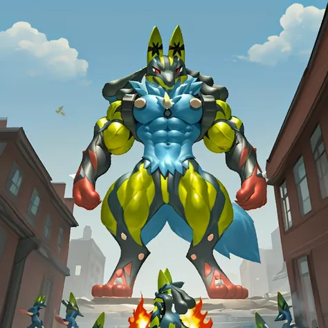 (masterpiece. official art. 8k. best quality. detailed full body. full body.)

(situation 1 : dominating shiny_mega_lucario. foc...