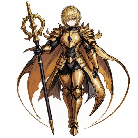 1boy, epic armor, legendary weapon, sacred knight king, legendary hero, golden armor, golden hair, yellow eyes, epic accessories, (high resolution, high detail, best quality), sfw