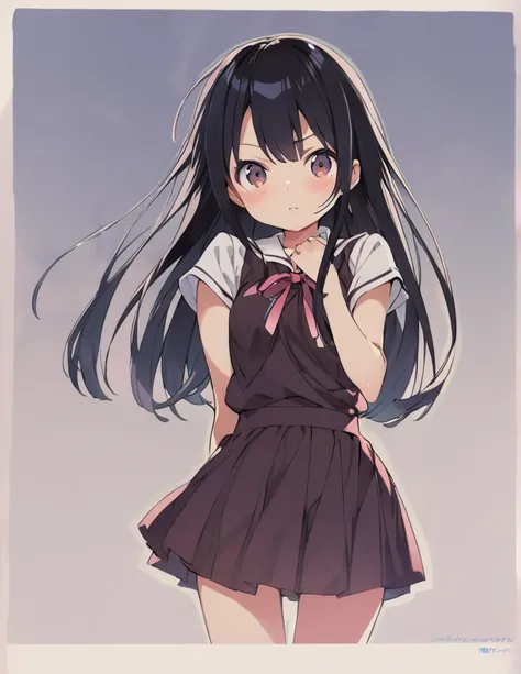 A middle school girl with long black hair