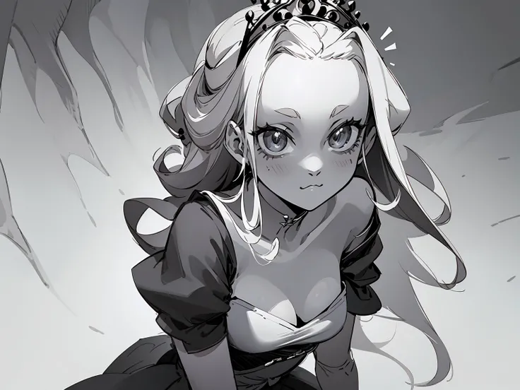 Best quality: 1.0), (Super High Resolution: 1.0), princess, monochrome