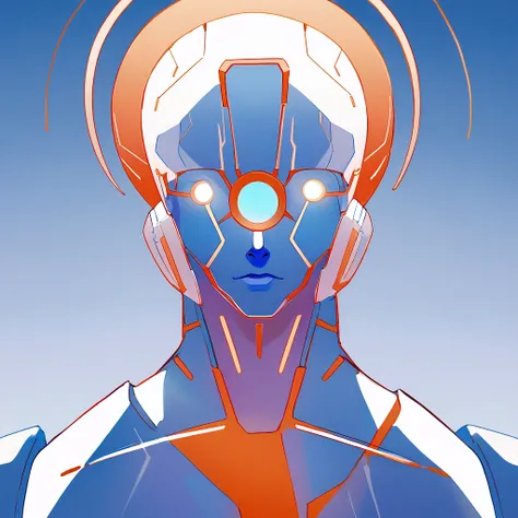 Generate an image similar to Disneys Tron, but with light only with the color white, a futuristic image that represents technology, that has a male character, I want a clean and minimalist image