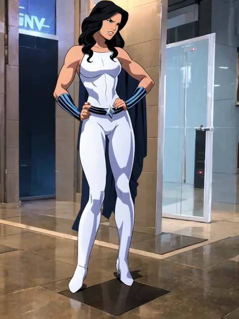 ((full body photo, standing, feet on the ground)) dc comics, donna troy ,white panty