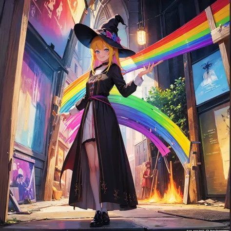 witch（Art room　Painting on canvas（Crucifixion　Slam　Rainbow colors）smile）Poster
