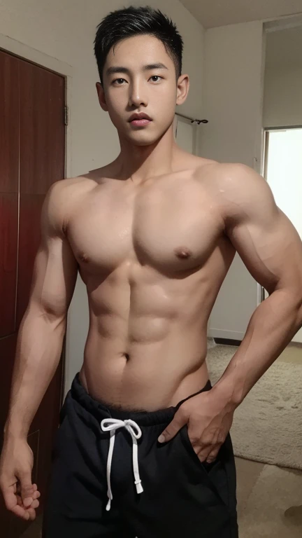 8ABS Muscle boys sexy guy cool guy cute boy sexy boy Pectoral Muscle ripped eight pack Nude sport model body-building Defense Force athlete 16-year-old fair skin