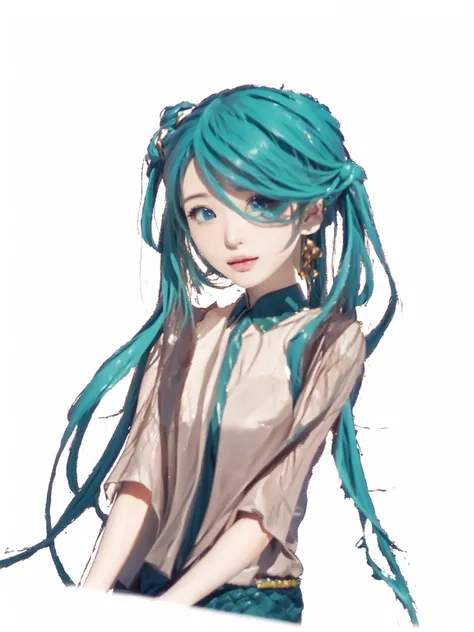 ((Masterpiece)), (best quality), (very detailed), ((very detailed)), 4k, (8k),2 girl,Hatsune Miku,  girl with long green hair and blue eyes, miku, mikudayo, hatsune miku, hatsune miku face, hatsune miku portrait, portrait of hatsune miku, hatsune miku shor...