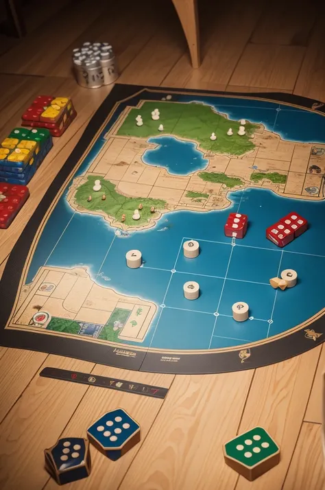 Create a board game background with reference to the Asian continent 