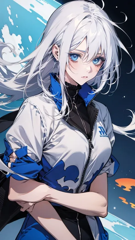 Anime girl with white hair and blue eyes holding a mobile phone, from Girls&#39; Frontline, Girls&#39; Frontline style, Girls&#39; Frontline cg, Fine details. Girls&#39; Frontline, Kantai Collection Style, Girls&#39; Frontline universe, Girls&#39; Frontlin...