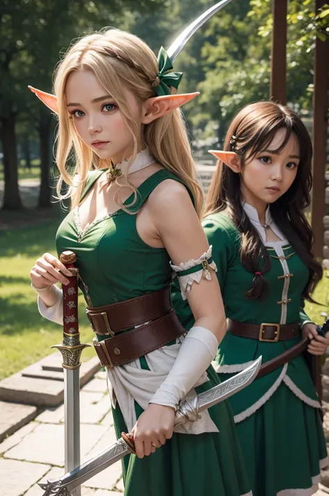 elf,bow,sword