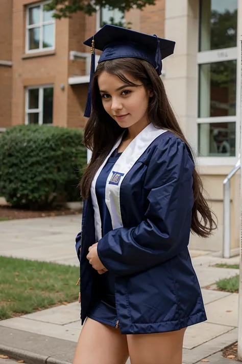 girl dressed in college graduation attire