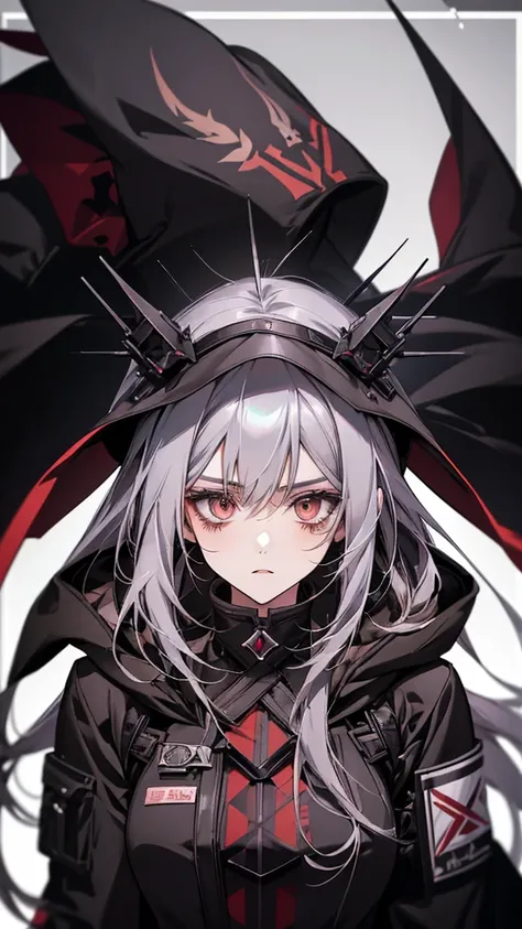 Anime girl with long hair and hood on her head, from Arknights, Detailed portrait of an anime girl, Detailed Anime Character Art, Arknights, Gothic Maiden Anime Girl, Gwaiz, 1 7 year old anime goth girl, From Girls Frontline, Stunning Anime Face Portraits,...