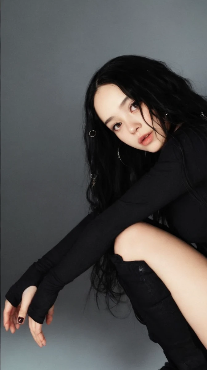 Girl with long black hair