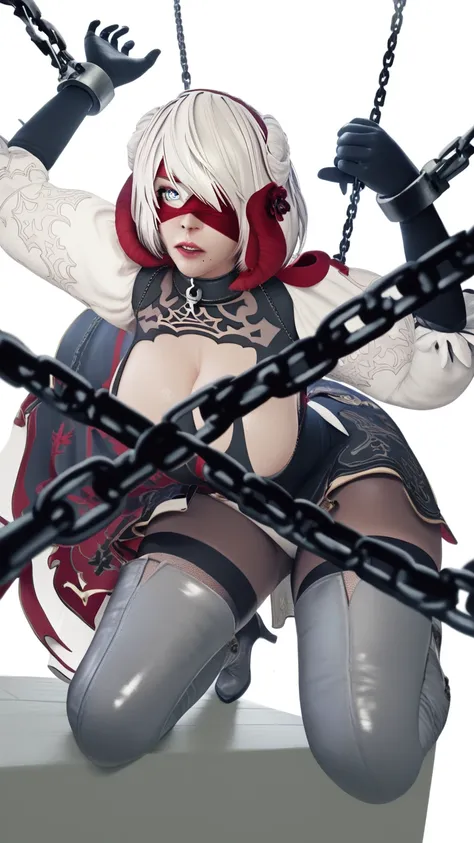 score_9, score_8_up, score_7_up, score_6_up, uncensored, 2b, nier automata, silver hair, short hair, blindfold, red lips, sweating, BREAK (masterpiece:1.2), best quality, high resolution, (detailed eyes:1.3), perfect lighting, (perfect hands, perfect anato...