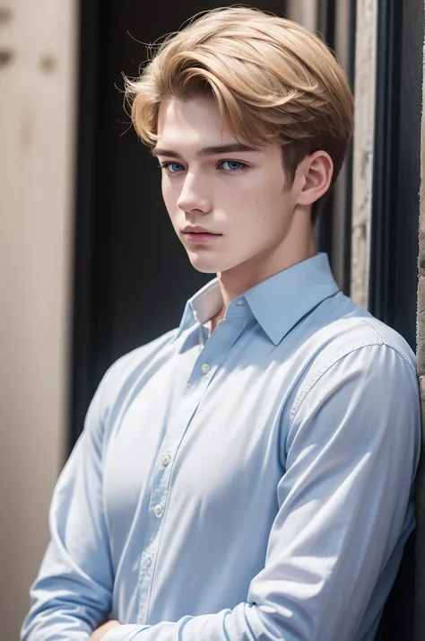 Create a photo of a real person, a handsome white 20-year-old boy