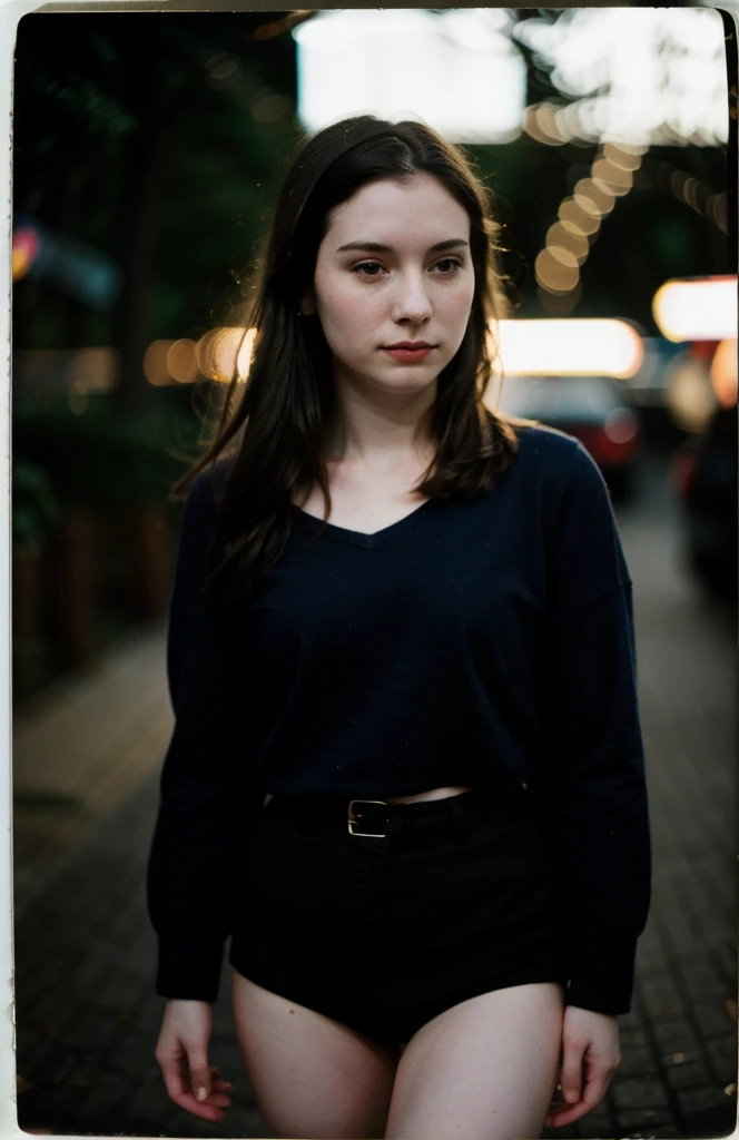 polaroid photo, night photo, photo of 24 y.o beautiful woman, pale skin, bokeh, motion blur