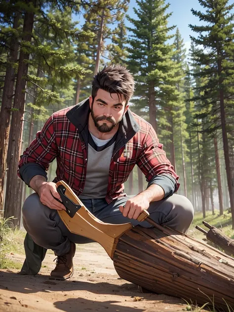 Create rustic lumberjack image