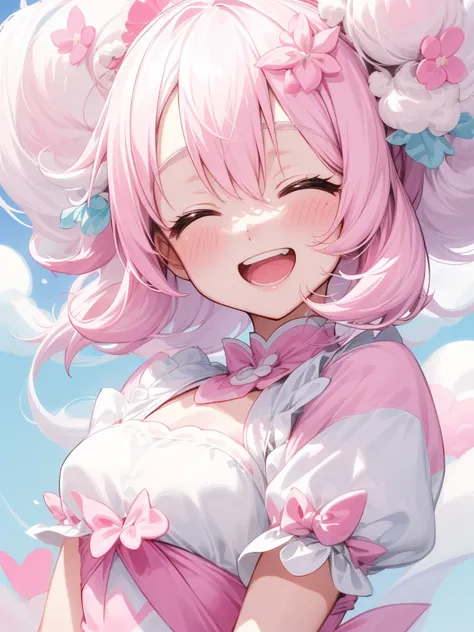 First Job, Better Quality, 1. garota Laughter, Pink and white hair, Milky hair, Little , Little, Laughter (Solo Girl)、Close your eyes and laugh、whole body、