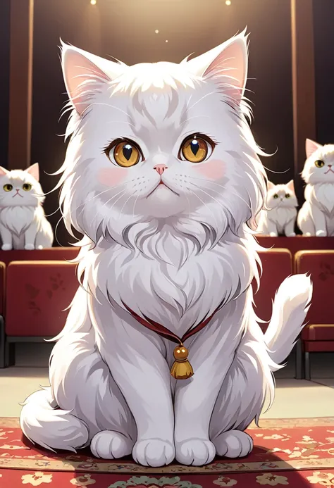 TOK Style, Cute cat, Looking at the audience, Sitting、Persian cat