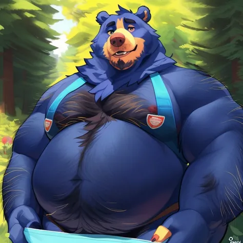 ((Masterpiece)),((Hight quality)),((Hught Detailed)),((Realistic,)) Anime Artistic masterpiece art, Morbid Obese Bear kid while Anatomy of character, Hyper obese Furry character, Long shot photo, Real life (Massive, hairy) Obese citizen (massive obese, hai...