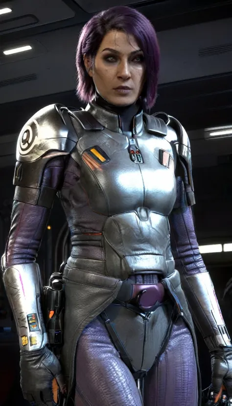 professional 3d model Cinematic scene, sabine wren, SILVER armor (HUGE BREASTS), Ghost in the Shell, detailed background, masterpiece, best quality, high quality, highres, absurdres . octane render, highly detailed, volumetric, dramatic lighting
