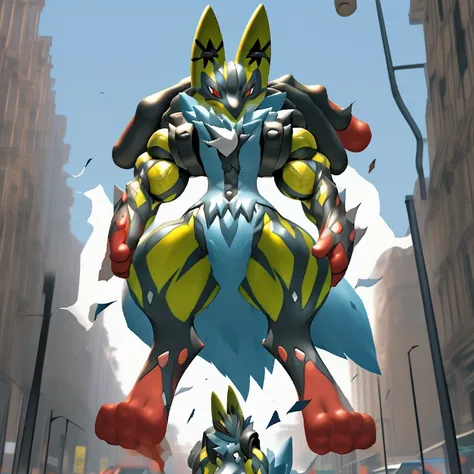 (solo. masterpiece. official art. 8k. best quality. detailed full body. full body.)
(situation 1 : dominating shiny_mega_lucario...