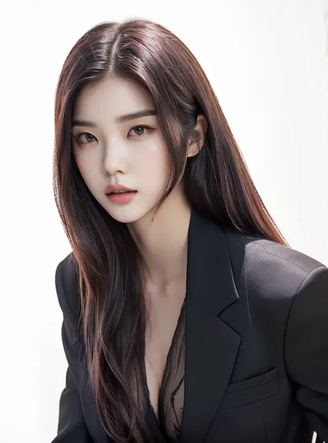 Arav woman in black suit poses for photo, Princess Cut Hairstyle，Cui Xianhua, Black Pink Jenny, Lee Ji-eun, Lee Ji-eun, gongbi, Park Jimin, Beautiful Korean woman, Shin Jin Hye, Korean actress, Beautiful young Korean woman, Bae Suzy, lulu chen, Huang Shiwe...