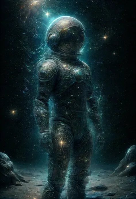 astronaut in space with stars and planets in the background