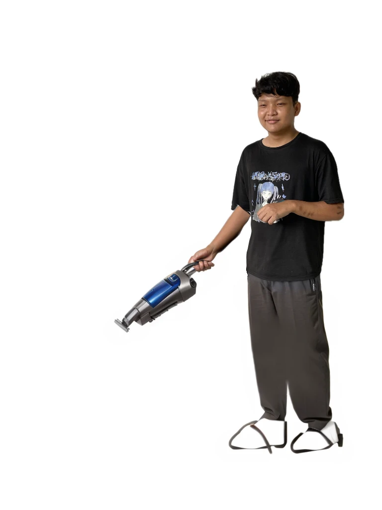 ((masterpiece, best quality)),man using small vacuum cleaner 