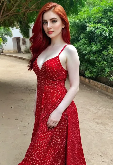 instagram photo of a 26 yo pakistani girl (height =5 feet 10 inch weight = 50kg) with pale skin, red hairs, wearing a seductive ...