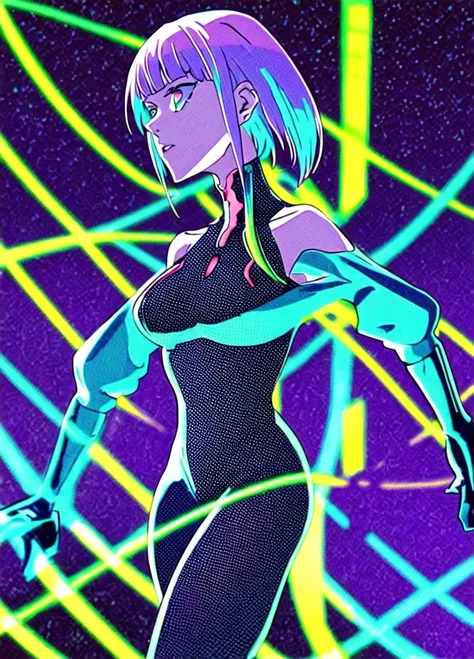 A beautiful cyberpunk girl in an urban futuristic landscape, extremely detailed and intricate background, neon lights, intricate cybernetic implants, flowing hair, piercing eyes, detailed facial features, dramatic lighting, vibrant colors, cinematic compos...