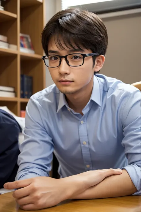 Man in glasses、student、Japanese