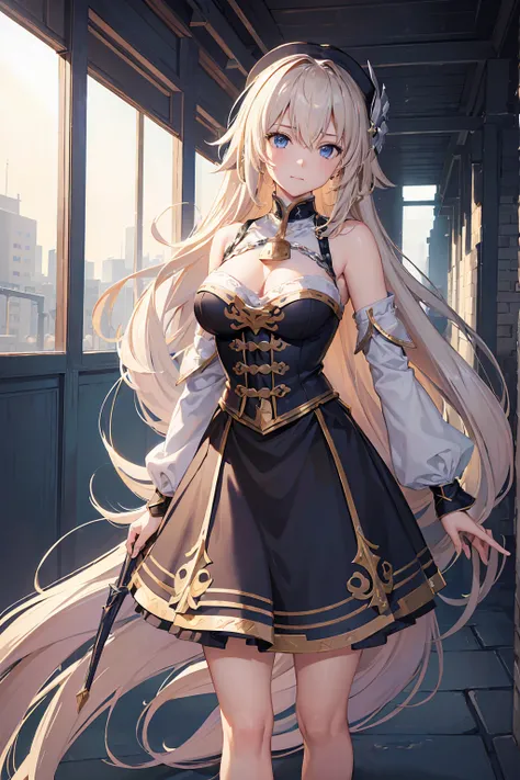 (8K, masterpiece, high quality, High resolution), (Jeanne d&#39;Arc, (ruler) (destiny)), (Full body front),Beautiful Knight, Super long golden hair, blue eyes, Knitting the back, Wearing armor, (Let&#39;s kneel and join our hands in prayer,Prayer Pose:1.3)...