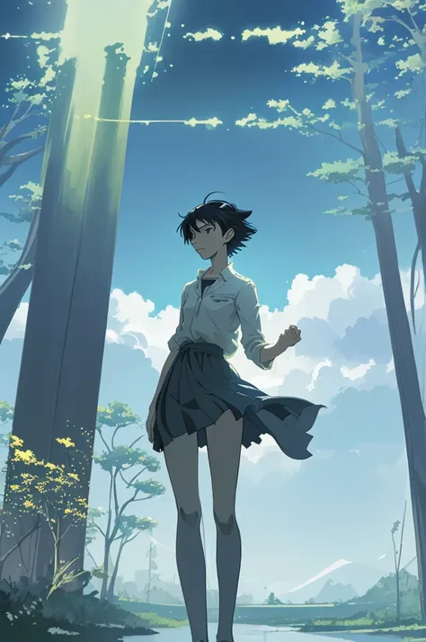 Created exquisite illustrations reminiscent of Makoto Shinkai&#39;s style, Features extremely fine detail and top quality. Create captivating illustrations that encapsulate the essence of nostalgia and fantasy, Lying on the embankmentIn uniform男子生徒のグループをフィ...