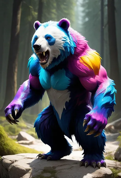 Volibear as Creature , Natural light, Gorgeous splash of vibrant paint