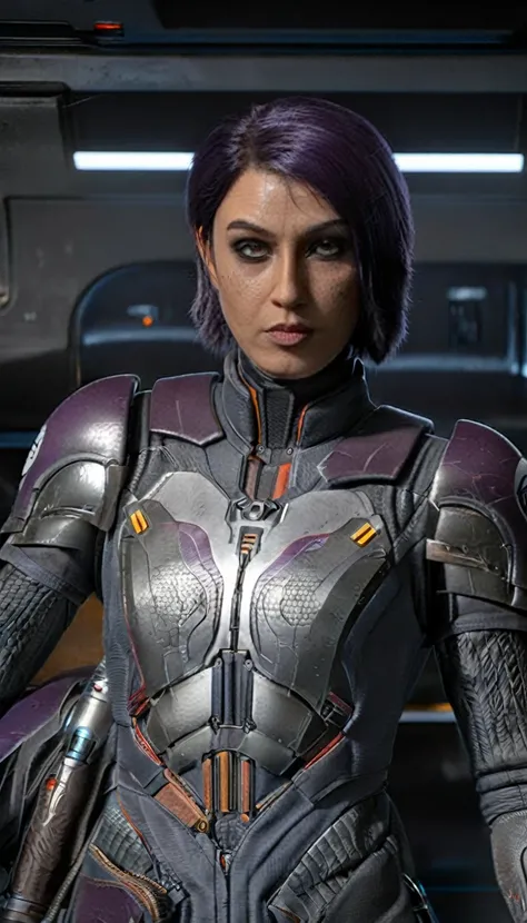 professional 3d model Cinematic scene, sabine wren, SILVER armor (HUGE BREASTS), Ghost in the Shell, detailed background, masterpiece, best quality, high quality, highres, absurdres . octane render, highly detailed, volumetric, dramatic lighting
