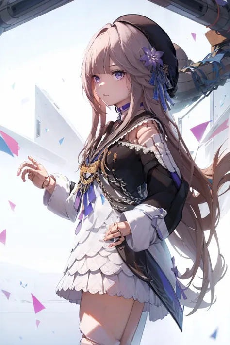 (masterpiece), (top quality), (super detail), (one girl), (looks at smartphone cumbersomely) flowing hair, (shiny), full body, (hide hands, doll joints)