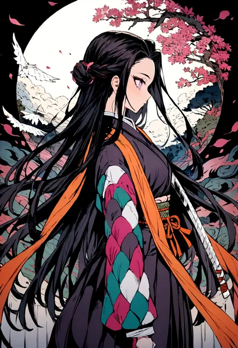 Demon slayer,anime,amazing, masterpiece,full colors ,nezuko