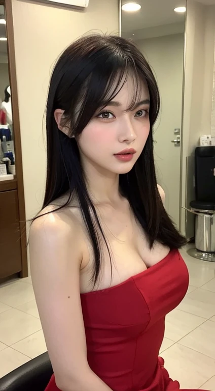 close-up of beautiful Chinese, Ada Wong is a female character Resident Evil remake movie, Ada Wong is a Chinese naval army and model, age 25 years old girl, youthful face, white skin body, perfect body, shoulder length hair, standard black hair, straight h...