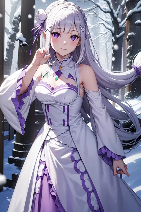 (masterpiece:1.3), (best quality:1.1), (8k, ultra detailed, ultra high res:1.2), ((anime style)), perfect hands, perfect 5 fingers, perfect anatomy, dynamic pose, leaning forward, standing, 
1girl,
emilia, 
emilia(re:zero),
long hair, low-tied long hair, b...