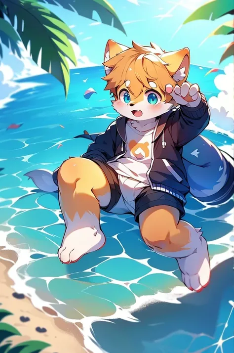 Shiba Inu boy，Ocean，セーラー服