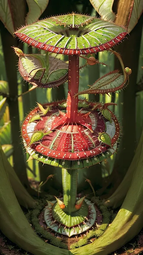 ((Venus flytrap tree :1.5) in the forest, landscape:1.5