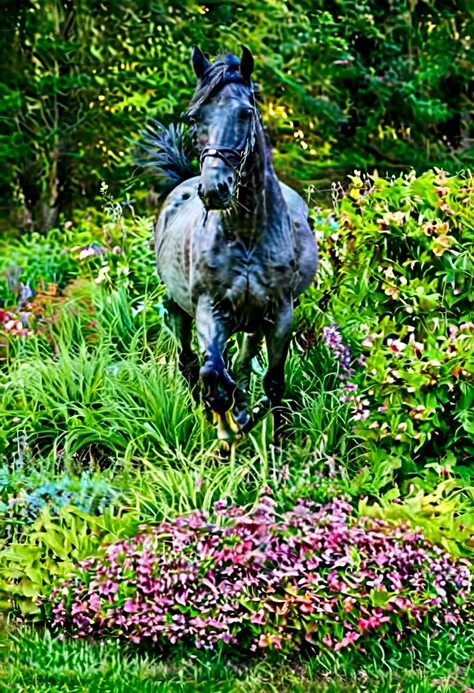 full body photo, (best quality,8k,high resolution,masterpiece:1.2),ultra-detailed,realistic, portrait, percheron horse,galloping...