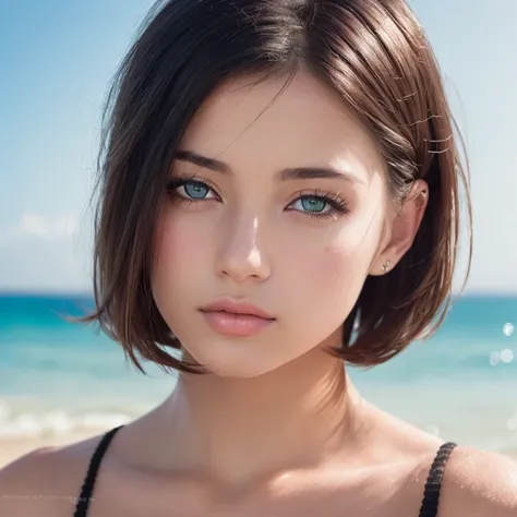 (masterpiece:1.3), (8k, realistic, RAW photo, highest quality: 1.4), (1 girl), beautiful face, (realistic face), (black hair, short hair:1.3), beautiful hairstyle, realistic eyes, detailed and beautiful eyes, (realistic skin), beautiful skin, (((Micro Biki...